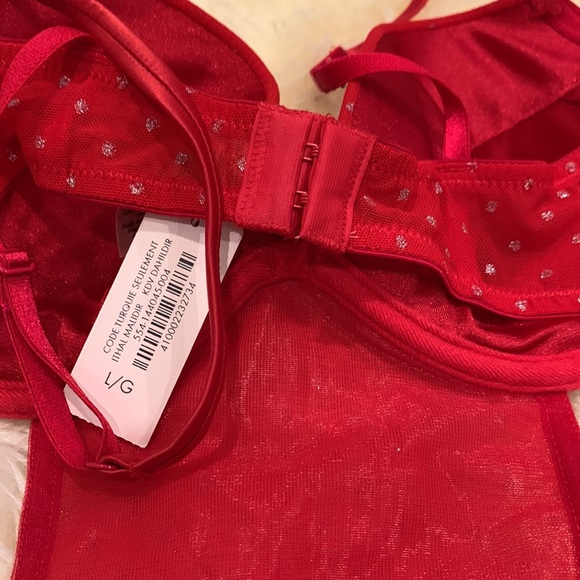 La Senza Red Lingerie with Attached Bra and Tie Up Skirt Dress in Large NWT - Picture 7 of 9